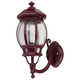 Vienna Curved Arm Upward Wall Light - Burgundy Finish / B22 Vienna Curved Arm Upward Wall Light - Burgundy Finish / B22